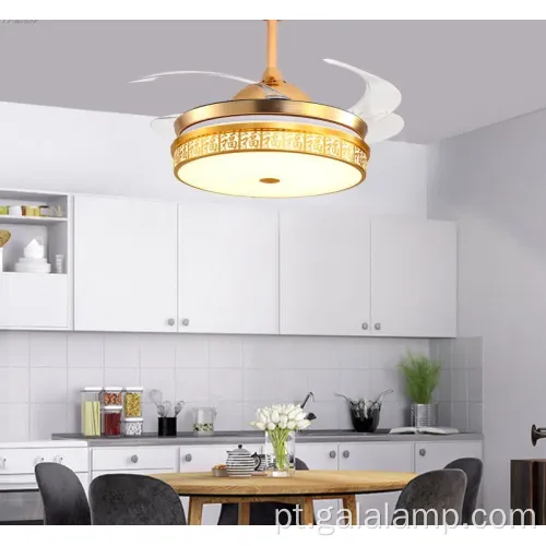 Ventilador de lâmina retrátil com iluminação remota e LED